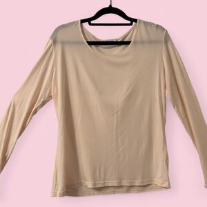 Grenasa Silk 100% Silk Blush Long Sleeve Top Size S
